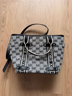 Michael Kors Gray & Black MK Logo Tote
